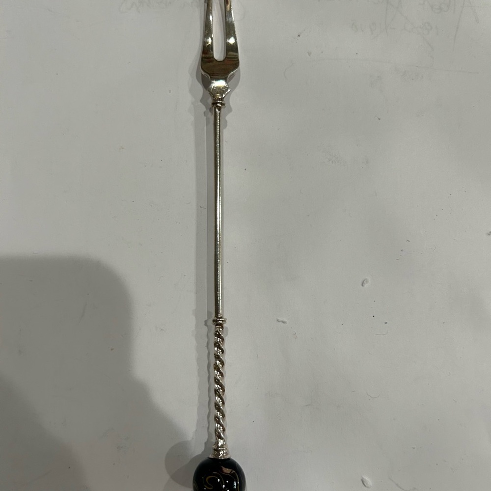 Antique Sterling Silver Long Olive Spear